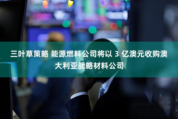 三叶草策略 能源燃料公司将以 3 亿澳元收购澳大利亚战略材料公司