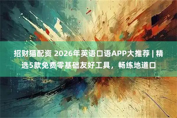 招财猫配资 2026年英语口语APP大推荐 | 精选5款免费零基础友好工具，畅练地道口